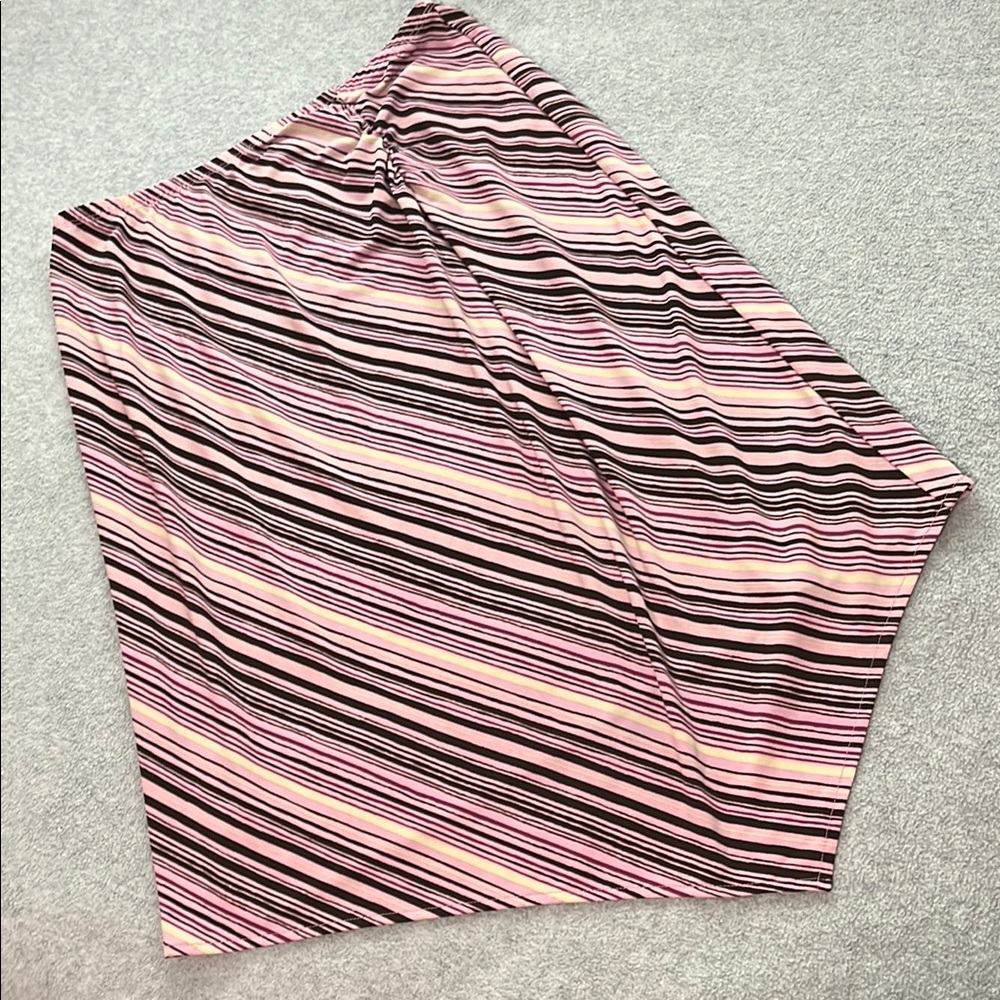Vintage Y2K Apostrophe Womens Skirt Small Stripes Purple Aysymetrical